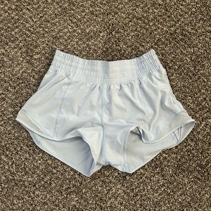 Lululemon Powder Blue High Rise Hotty Hot Shorts